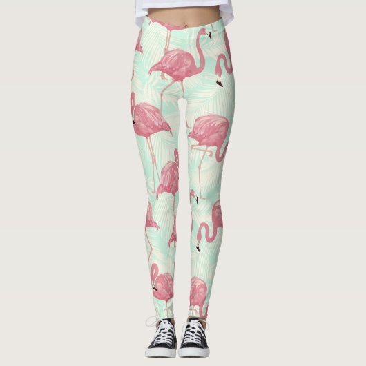 Schattige Flamingo patroon leggings (Voorkant)