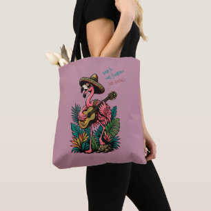 Schattige Flamingo Sombrero Gitaar Flamenco Liefhe Tote Bag