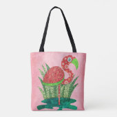 Schattige Flamingo Tote Bag (Achterkant)