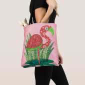 Schattige Flamingo Tote Bag (Dichtbij)