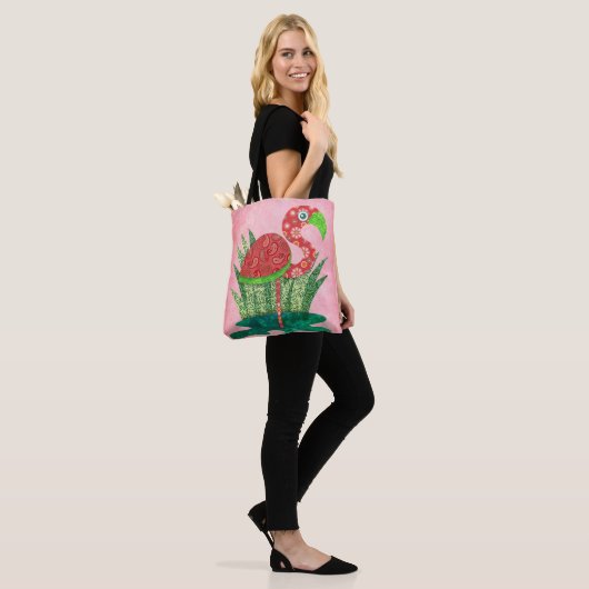 Schattige Flamingo Tote Bag (Op model)