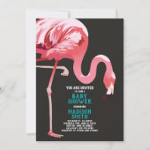 Schattige Flamingo Tropisch Baby shower Kaart (Voorkant)