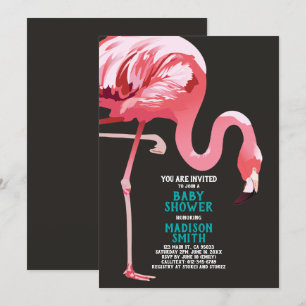 Schattige Flamingo Tropisch Baby shower Kaart
