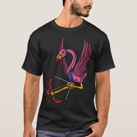Schattige Flamingo Vogel Cupido T-shirt (Voorkant)