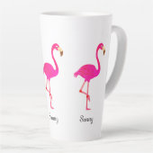 Schattige flamingo's en kalligrafie latte mok (Rechterhoek)
