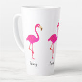 Schattige flamingo's en kalligrafie latte mok (Linkerhoek)