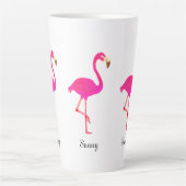 Schattige flamingo's en kalligrafie latte mok (Voorkant)