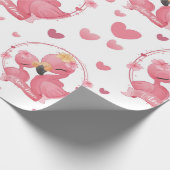 Schattige flamingo's ik hou van mama cadeaupapier (Hoek)