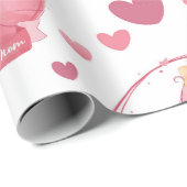 Schattige flamingo's ik hou van mama cadeaupapier (Rol Hoek)