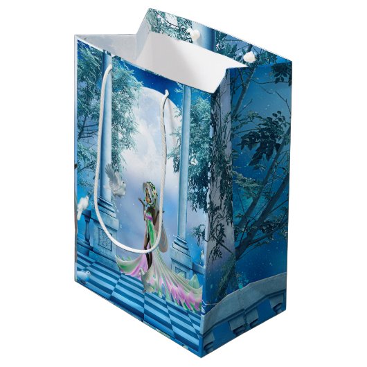 Schattige flauwte medium cadeauzakje (Voorkant Gekanteld)