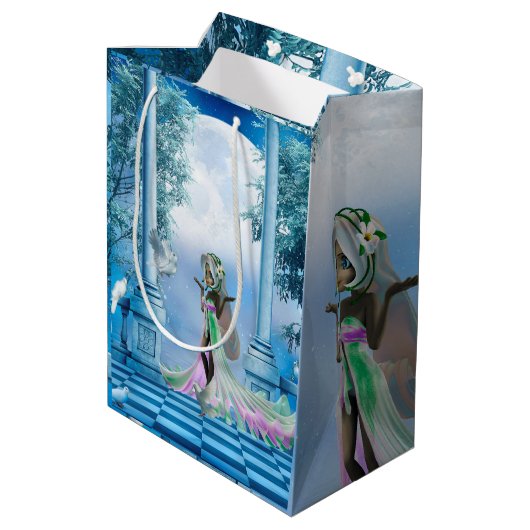 Schattige flauwte medium cadeauzakje (Achterkant Gekanteld)