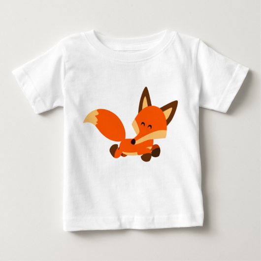 Schattige Fleet Cartoon Fox Baby T-shirt (Voorkant)