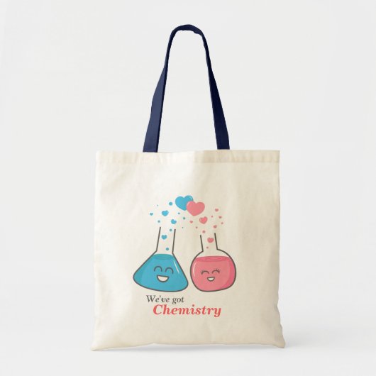 Schattige flessen verliefd, we hebben scheikunde tote bag (Voorkant)