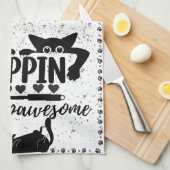 Schattige "Flippin Pawesome" met piepende katten Theedoek (Quarter Fold)