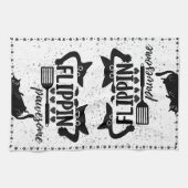 Schattige "Flippin Pawesome" met piepende katten Theedoek (Horizontaal)