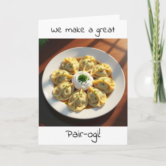 Schattige flirterig Jubileum | Pierogi Pun Kaart (Voorkant)