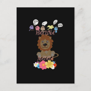 Schattige "Flora en Fauna Hakuna Matata" Baby Leeu Briefkaart