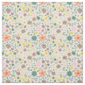 Schattige flora en gistweefsel wit stof (Swatch)