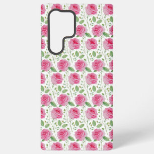 Schattige, floraal/roos herhalingspatroon samsung galaxy hoesje