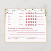 Schattige Floral Cockapoo Dog Grooming Report Kaar Flyer (Achterkant)