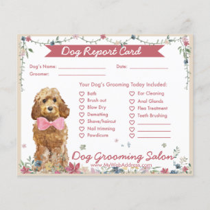 Schattige Floral Cockapoo Dog Grooming Report Kaar Flyer