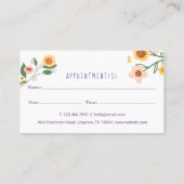Schattige Floral Dog & Cat Pet Care Services White Afsprakenkaartje (Achterkant)