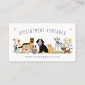Schattige Floral Dog & Cat Pet Care Services White Afsprakenkaartje (Voorkant)