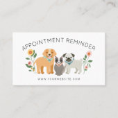 Schattige Floral Dog & Cat Pet Care Services White Afsprakenkaartje (Voorkant)