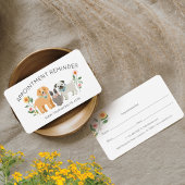Schattige Floral Dog & Cat Pet Care Services White Afsprakenkaartje