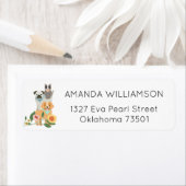 Schattige Floral Dog & Cat Pet Care Services White Etiket (Insitu)