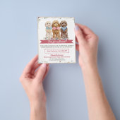 Schattige Floral Dog Groomer Flyer met cocaïne (Hand)