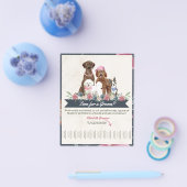 Schattige Floral Dog Groomer Tear Sheet Flyer (Enkel)