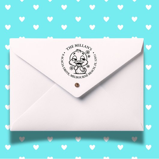 Schattige Floral Duck thema Zelfinktende Stempel