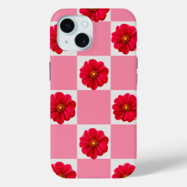Schattige floral girly design iPhone 15 case