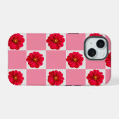 Schattige floral girly design iPhone 15 case (Achterkant horizontaal)