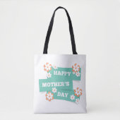 Schattige Floral Happy Moederdag | CANVAS TAS (Voorkant)