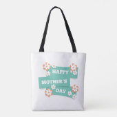 Schattige Floral Happy Moederdag | CANVAS TAS (Achterkant)