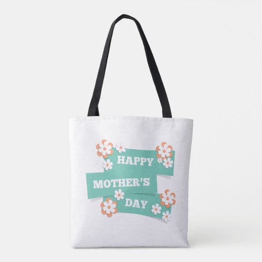 Schattige Floral Happy Moederdag | CANVAS TAS (Achterkant)