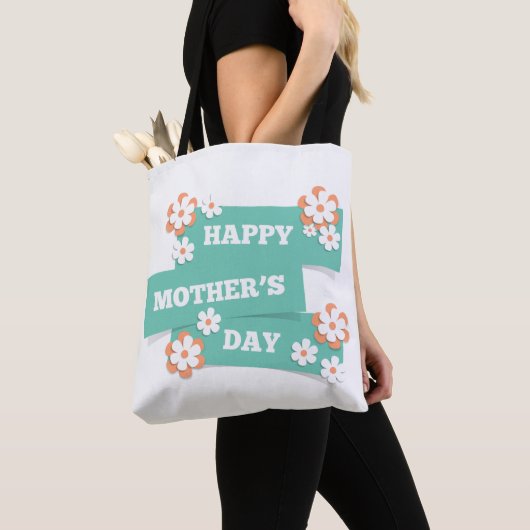Schattige Floral Happy Moederdag | CANVAS TAS (Dichtbij)