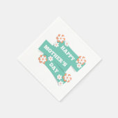 Schattige Floral Happy Moederdag | Napkin Servet (Hoek)