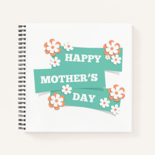 Schattige Floral Happy Moederdag NOTITIEBOEK