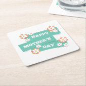 Schattige Floral Happy Moederdag | ONDERZETTER (Schuin)