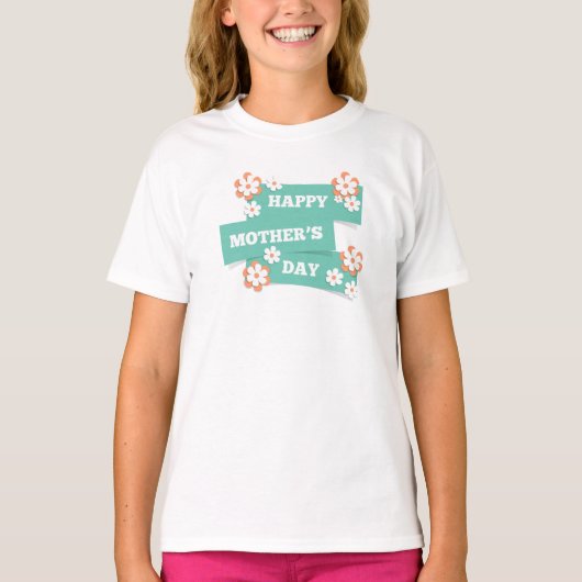 Schattige Floral Happy Moederdag | SHIRT (Voorkant)