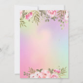 Schattige Floral Holographic Baby shower Invitatio Kaart (Achterkant)