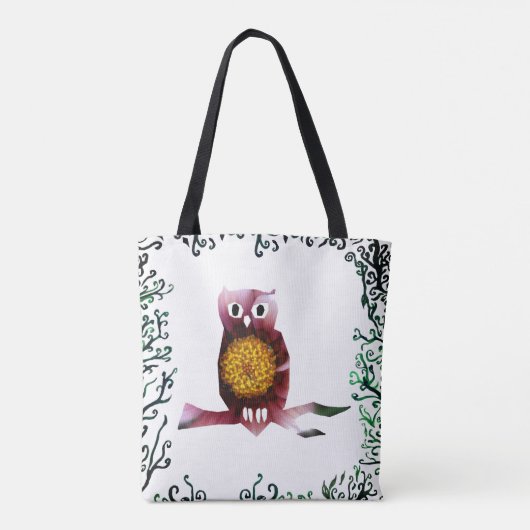 Schattige Floral Owl Tas (Achterkant)