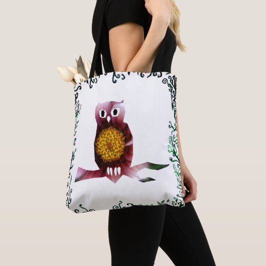 Schattige Floral Owl Tas (Dichtbij)
