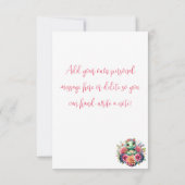 Schattige Floral Zee Turtle bedankje Kaart (Achterkant)