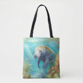Schattige Florida Manatee, Tote Bag (Voorkant)