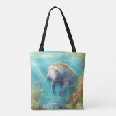 Schattige Florida Manatee, Tote Bag (Achterkant)