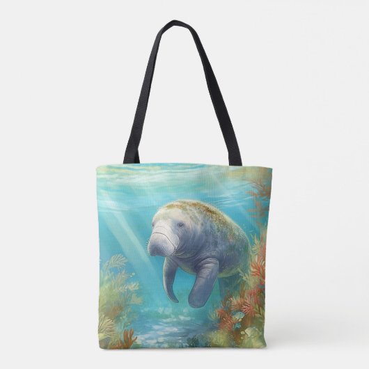 Schattige Florida Manatee, Tote Bag (Achterkant)